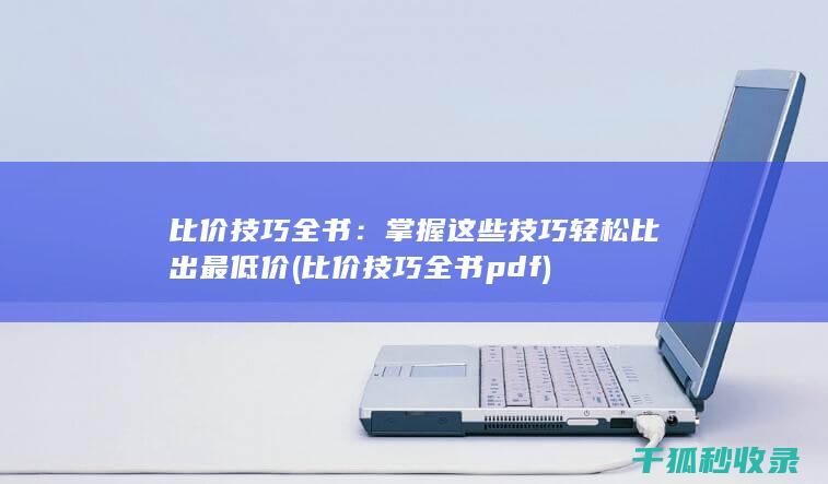 比价技巧全书：掌握这些技巧轻松比出最低价 (比价技巧全书pdf)